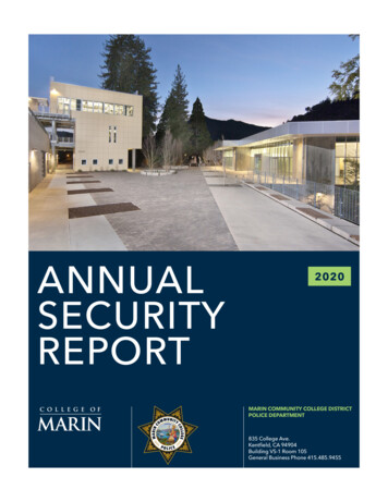 Annual Security Report - College Of Marin
