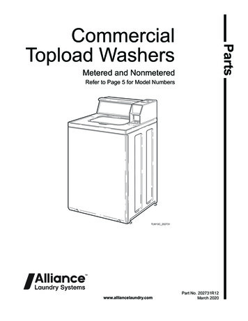 Commercial Topload Washers Parts Manual