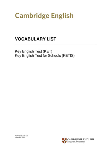 KET Vocabulary List 2011 With Additions Oct 2012
