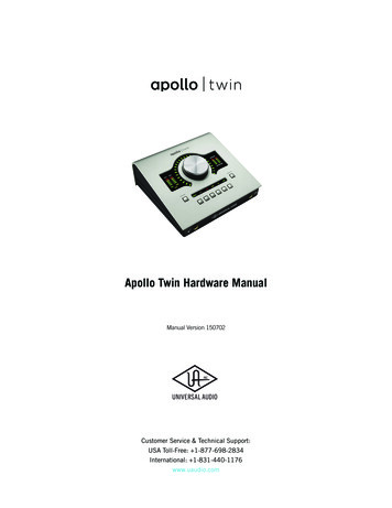 Apollo Twin Hardware Manual - Full Compass Systems