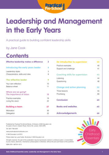 Leadership And Management In The Early Years