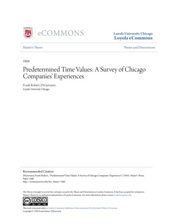 Predetermined Time Values: A Survey Of Chicago Companies .