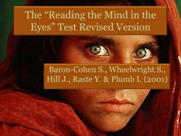 The “Reading The Mind In The Eyes” Test Revised Version