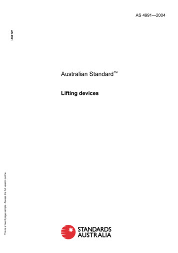 AS 4991-2004 Lifting Devices - SAI Global