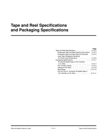 Tape And Reel Specifications And Packaging Specifications