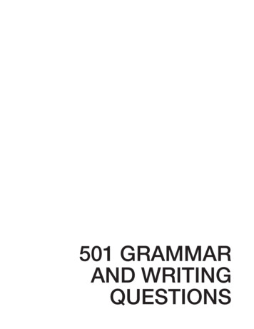 501 GRAMMAR AND WRITING QUESTIONS - MISD