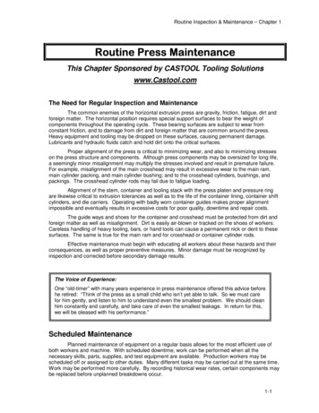 Routine Press MaintenanceRoutine Press Maintenance