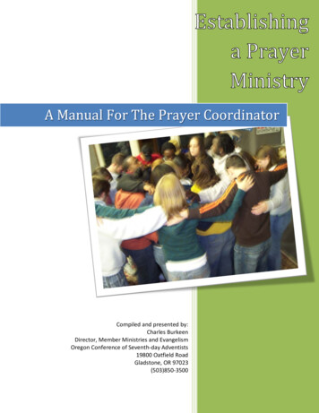 A Manual For The Prayer Coordinator
