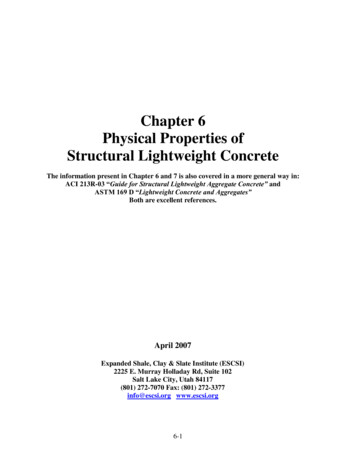 CHAPTER 9 PHYSICAL PROPERTIES OF LIGHTWEIGHT CONCRETE