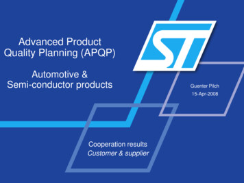 Advanced Product Quality Planning - APQP