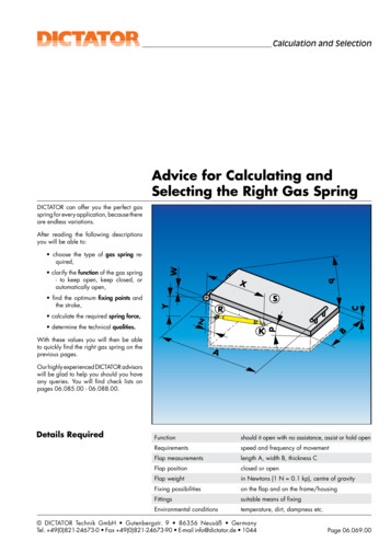 Advice For Calculating And Selecting The Right Gas Spring