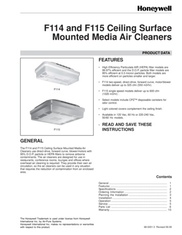 F114 And F115 Ceiling Surface Mounted Media Air Cleaners
