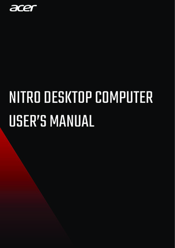 NITRO DESKTOP COMPUTER USER’S MANUAL
