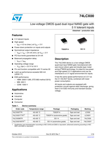 Low-voltage CMOS Quad Dual Input NAND Gate With 5 V .
