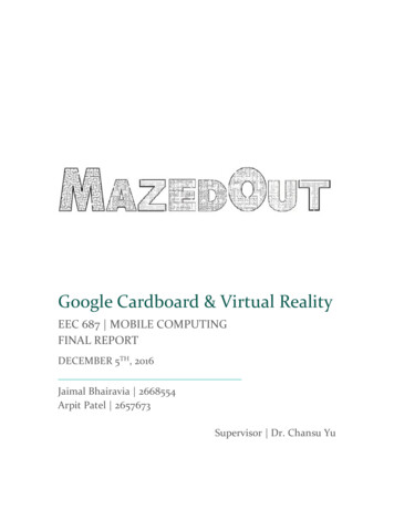 Google Cardboard & Virtual Reality
