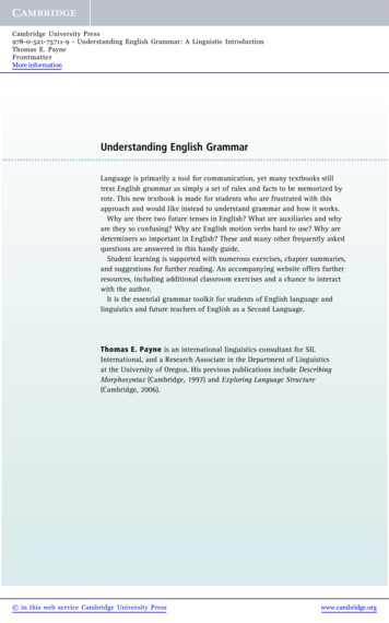 Understanding English Grammar - Cambridge University Press