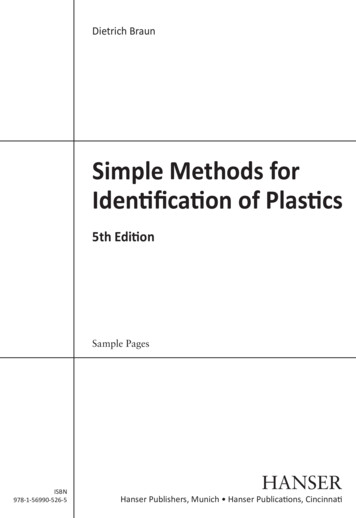 Simple Methods For Identification Of Plastics