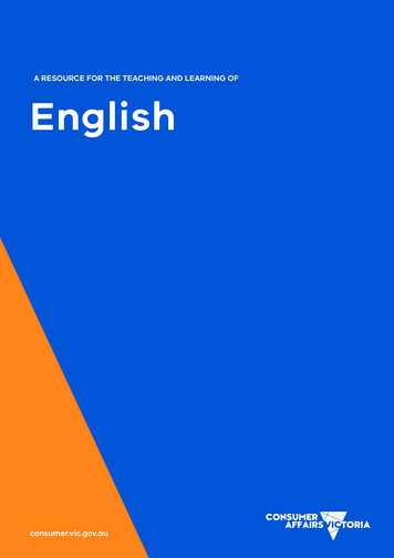 A Resource For The Teaching And Learning Of English
