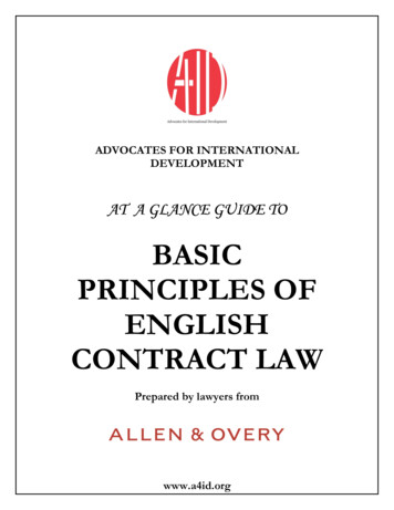 BASIC PRINCIPLES OF ENGLISH CONTRACT LAW