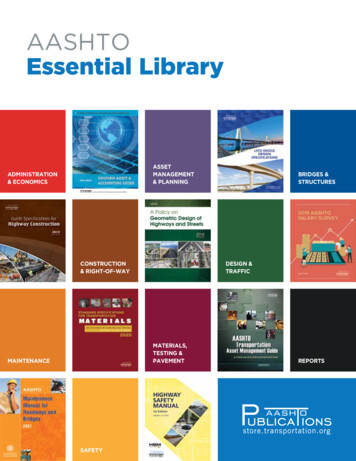 AASHTO Essential Library Catalog - Transportation