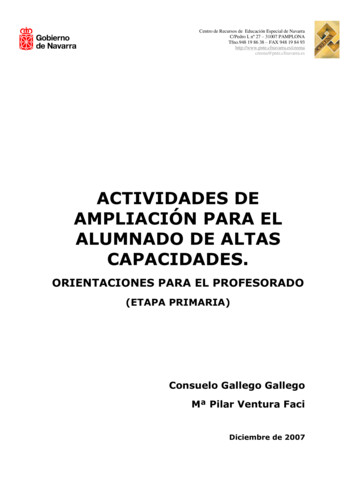 ACTIVIDADES DE AMPLIACIÓN PARA EL ALUMNADO DE ALTAS .