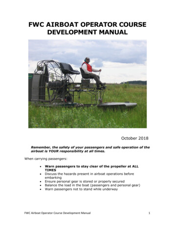 FWC AIRBOAT OPERATOR COURSE DEVELOPMENT MANUAL - 