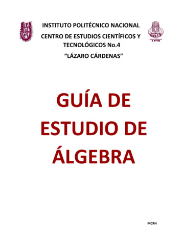 GUÍA DE ESTUDIO DE ÁLGEBRA - IPN