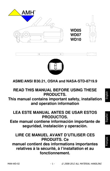 ASME/ANSI B30.21, OSHA And NASA-STD-8719