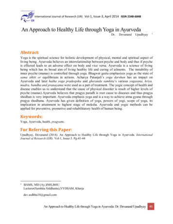 An Approach To Healthy Life Through Yoga In Ayurveda
