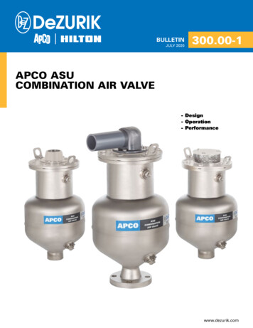 APCO ASU COMBINATION AIR VALVE - The Valve Company