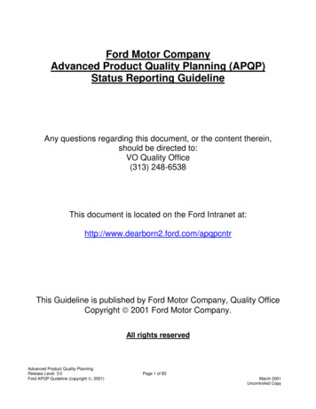Ford Motor Company APQP Guideline - Elsmar 