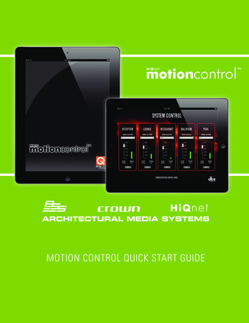 MOTION CONTROL QUICK START GUIDE