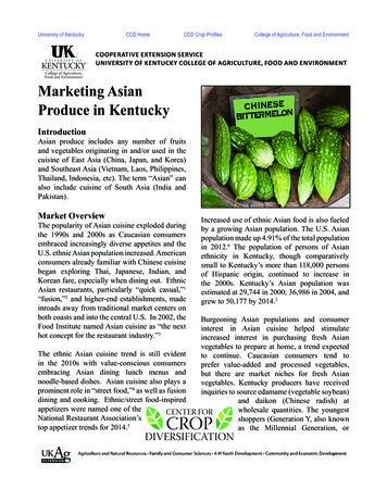 Marketing Asian Produce In Kentucky - Uky.edu