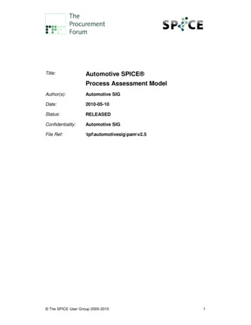 Automotive SPICE Process Assessment Model