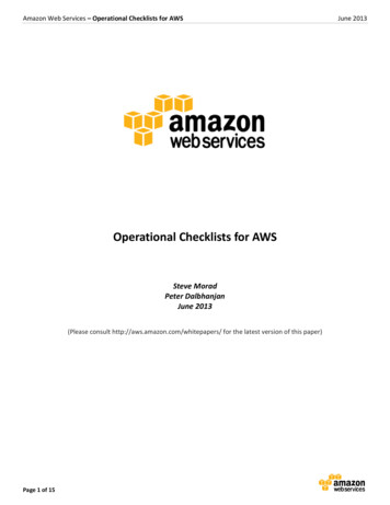 Operational Checklists For AWS - Ncloud24
