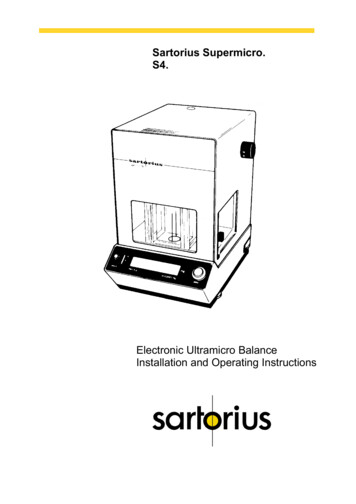 Electronic Ultramicro Balance Installation And Operating .