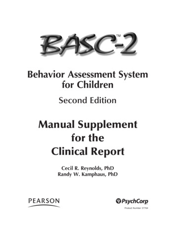 Manual Supplement For The Clinical Report