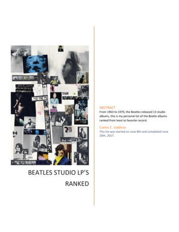Beatles STUDIO LP’s Ranked - WordPress 