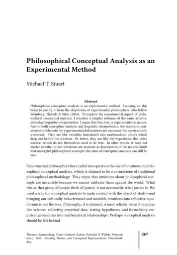 Philosophical Conceptual Analysis As An Experimental Method