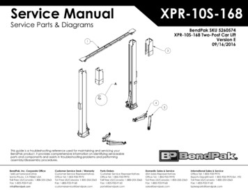Service Manual XPR-10S-168 - BendPak