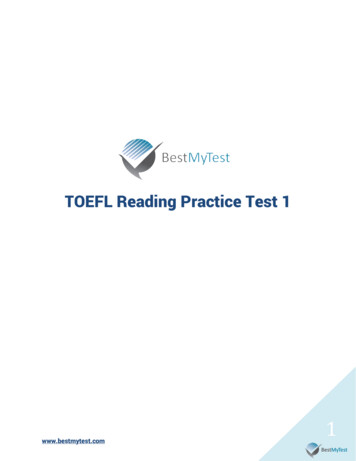 TOEFL Reading Practice Test 1 - BestMyTest TOEFL