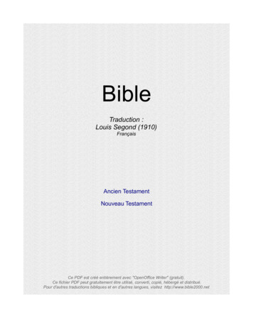 Bible : Version 'Louis Segond (1910)'