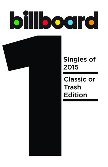Singles Of 2015 Classic Or Edition