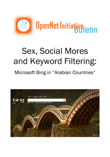 Sex, Social Mores And Keyword Filtering - OpenNet