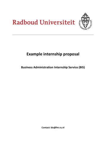 Example Internship Proposal - Ru
