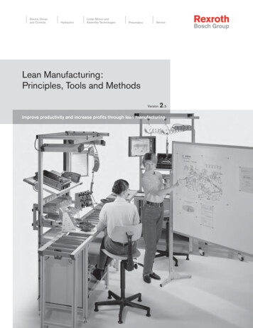 Lean Manufacturing: Principles, Tools And Methods