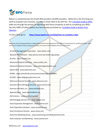 Below Is A Comprehensive List Of Both REO Providers And .