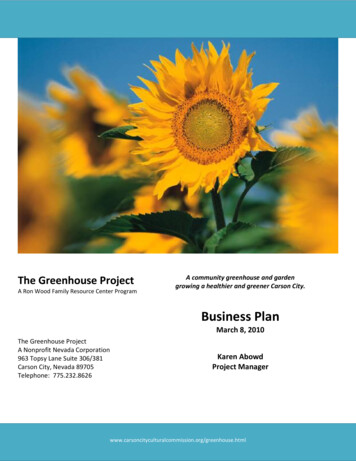 Business Plan - The Greenhouse Project
