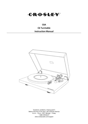 C6A C6 Turntable Instruction Manual - Cloudinary