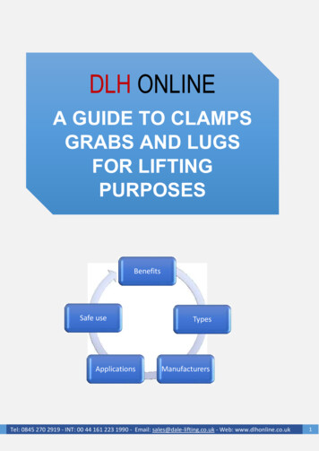 A GUIDE TO CLAMPS GRABS AND LUGS FOR LIFTING PURPOSES